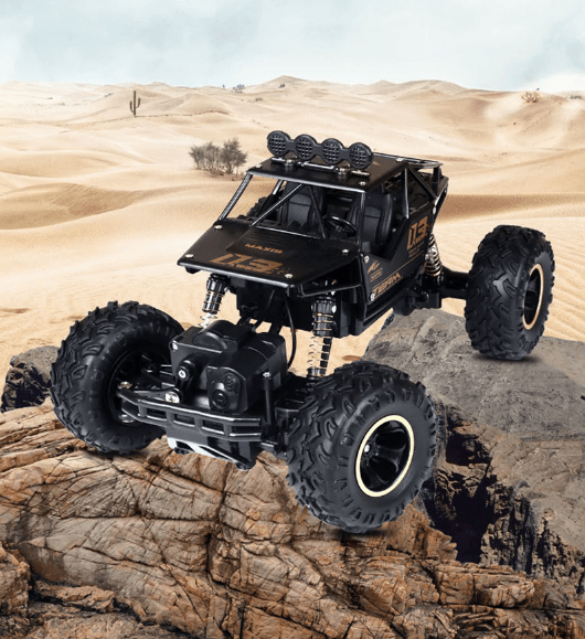 Remote Control Monster Truck Off-Road RC Rock Crawler Car with Rubber Tires Rechargeable Battery and Remote for Kids and Adults All Terrain Toy Truck