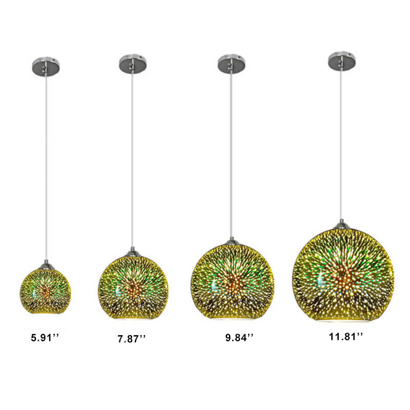 3D Firework Glass Globe Pendant Light