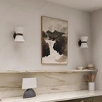 Modern Wrought Iron Wall Sconce With Fabric Shade — Harbor Light Co.