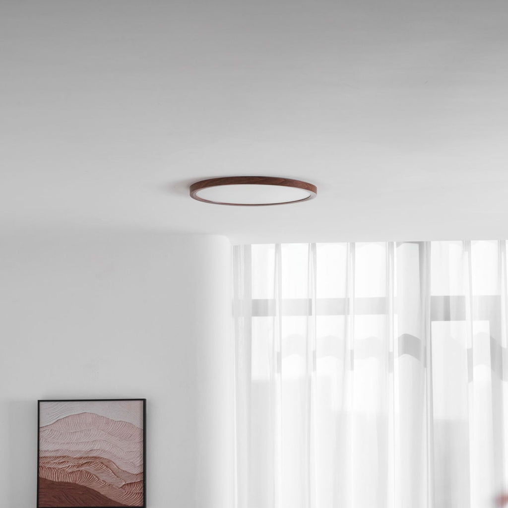 Modern Wood Flush Mount Ceiling Light With Slim Low-Profile Design — Harbor Light Co.