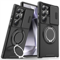 Samsung Galaxy S Series Case with Magnetic Ring Stand and Sliding Camera Cover Shockproof MagSafe Compatible Protective Phone Case