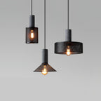 Industrial Wrought Iron Concrete Pendant Light With Warm LED Glow — Harbor Light Co.