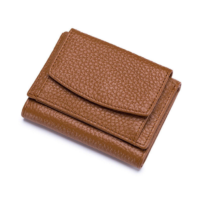 Small RFID Blocking Wallet for Women Soft PU Leather Trifold Mini Wallet with Coin Pocket Card Holder and Snap Closure