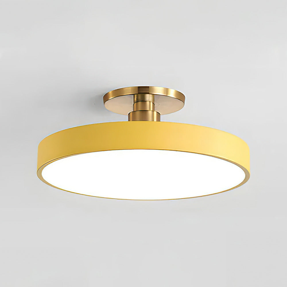 Modern Circular Semi Flush Mount LED Ceiling Light