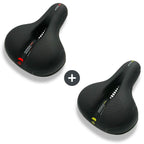 Wide Bike Seat with Memory Foam Padding Gel Shock Absorbing Bicycle Saddle Breathable Comfort Cushion for City and Trekking Bikes