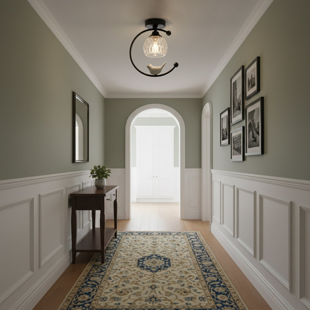 Modern Brass Semi-Flush Ceiling Light for Living Room — Harbor Light Co.