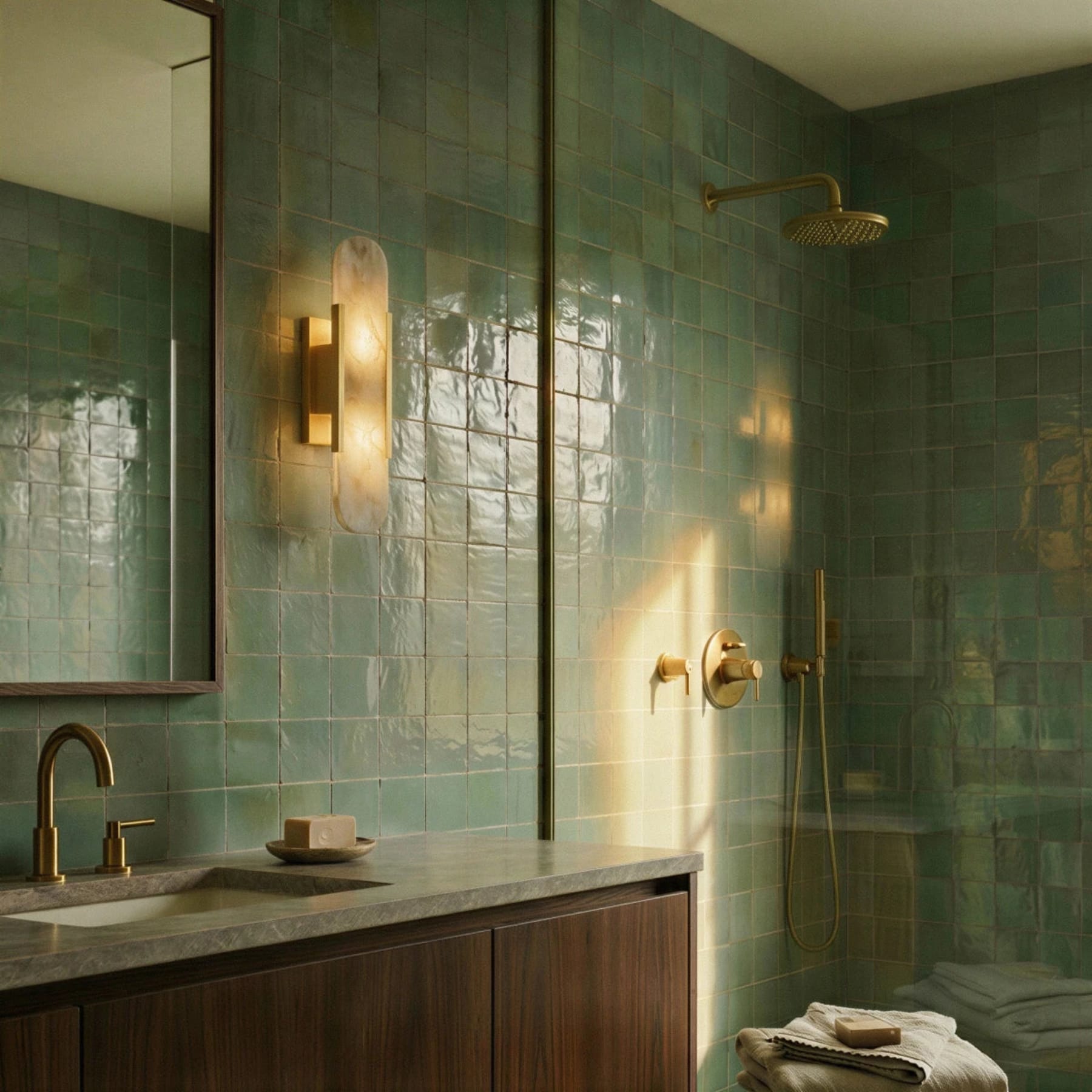 Modern Brass Wall Light With Warm LED Glow — Harbor Light Co.