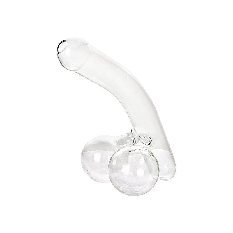 Novelty Glass Decanter with Curved Spout and Double Bulb Base Beverage Carafe for Wine Whiskey and Juice