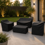 Patio Furniture Cover Water-Repellent Dustproof Outdoor Furniture Cover for Garden Table Chairs and Patio Sets Foldable Protective Cover