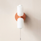 Vintage 2-Light Glass Wall Sconce with Round Backplate