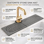 Diatomite Stone Sink Mat Fast Drying Faucet Splash Guard Absorbent Kitchen Counter Drying Tray Non-Slip Bathroom Faucet Mat