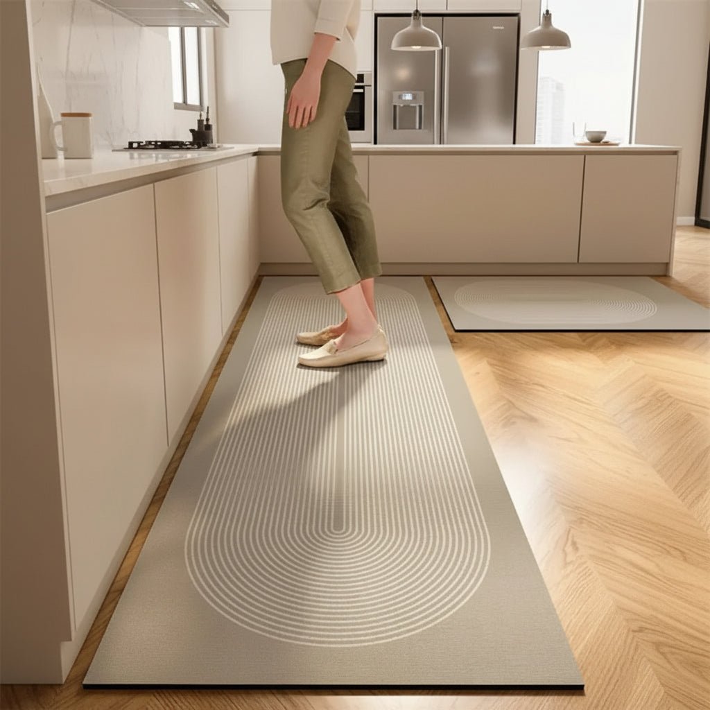 Anti-Fatigue Kitchen Mat Absorbent Non-Slip Kitchen Rug Runner Low Pile Washable Floor Mat with Rubber Backing for Sink and Laundry Room