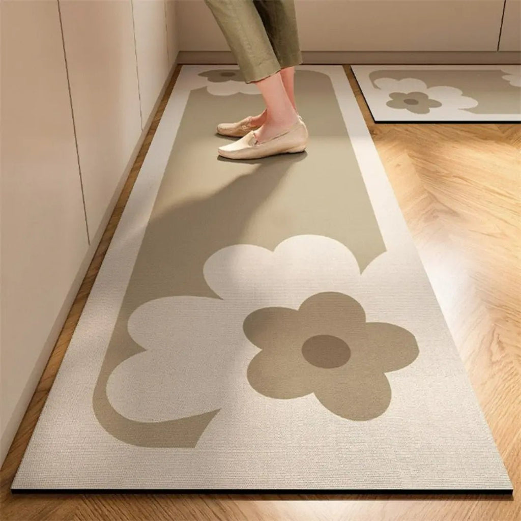 Anti-Fatigue Kitchen Mat Absorbent Non-Slip Kitchen Rug Runner Low Pile Washable Floor Mat with Rubber Backing for Sink and Laundry Room