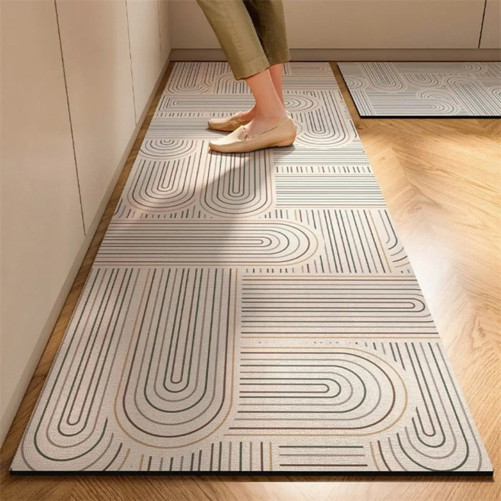 Anti-Fatigue Kitchen Mat Absorbent Non-Slip Kitchen Rug Runner Low Pile Washable Floor Mat with Rubber Backing for Sink and Laundry Room