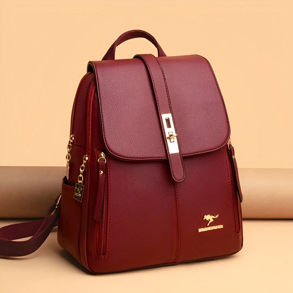 Women's Faux Leather Backpack Purse Fashion Shoulder Bag Small Travel Daypack with Multiple Compartments for Work and Daily Use