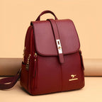 Women's Faux Leather Backpack Purse Fashion Shoulder Bag Small Travel Daypack with Multiple Compartments for Work and Daily Use