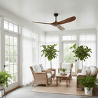 Walnut and Black Propeller Blade Ceiling Fan Light with Remote Control