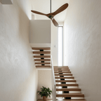 Walnut and Black Propeller Blade Ceiling Fan Light with Remote Control