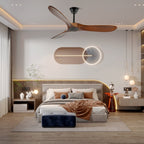 Walnut and Black Propeller Blade Ceiling Fan Light with Remote Control