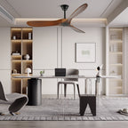 Walnut and Black Propeller Blade Ceiling Fan Light with Remote Control