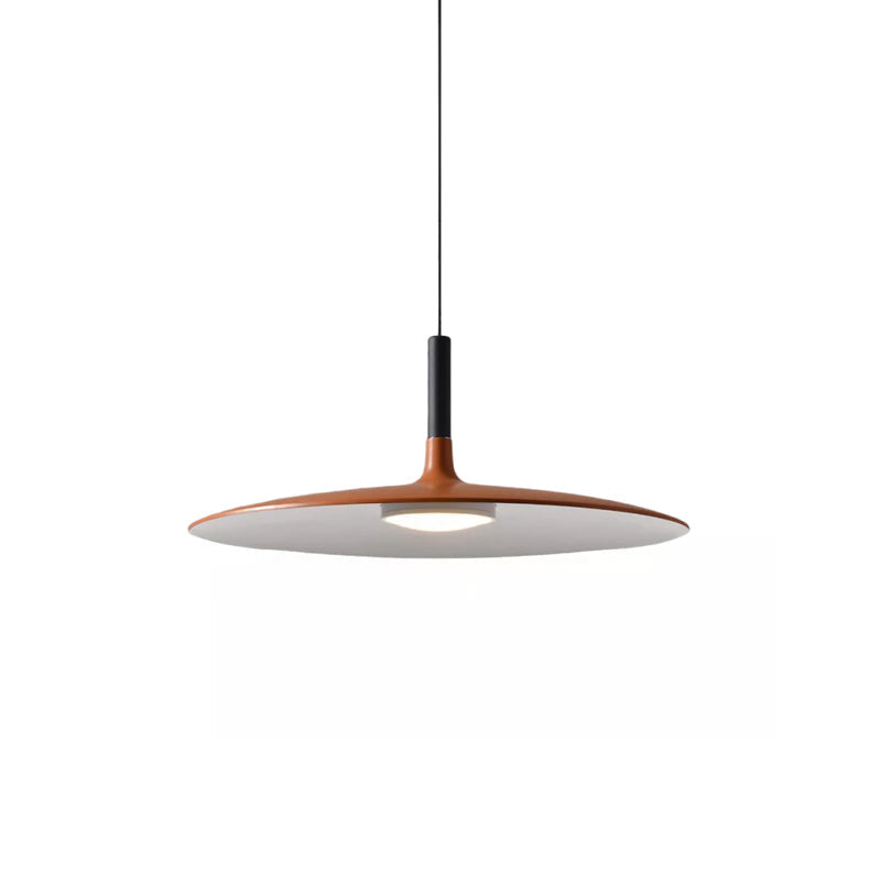 Modern Metal Pendant Light With Dimmable LED Glow in Orange — Harbor Light Co.