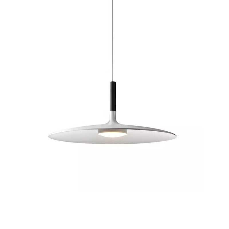 Modern Metal Pendant Light With Dimmable LED Glow in Matte White — Harbor Light Co.