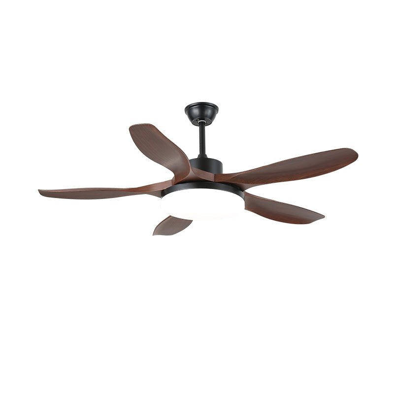 5-Blade Wooden Ceiling Fan Light with Downrod Mount