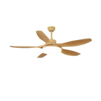5-Blade Wooden Ceiling Fan Light with Downrod Mount