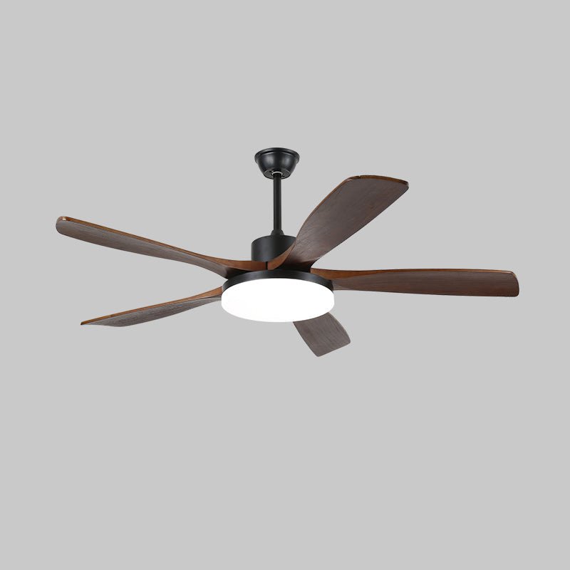 5-Blade Wooden Ceiling Fan Light with Downrod Mount