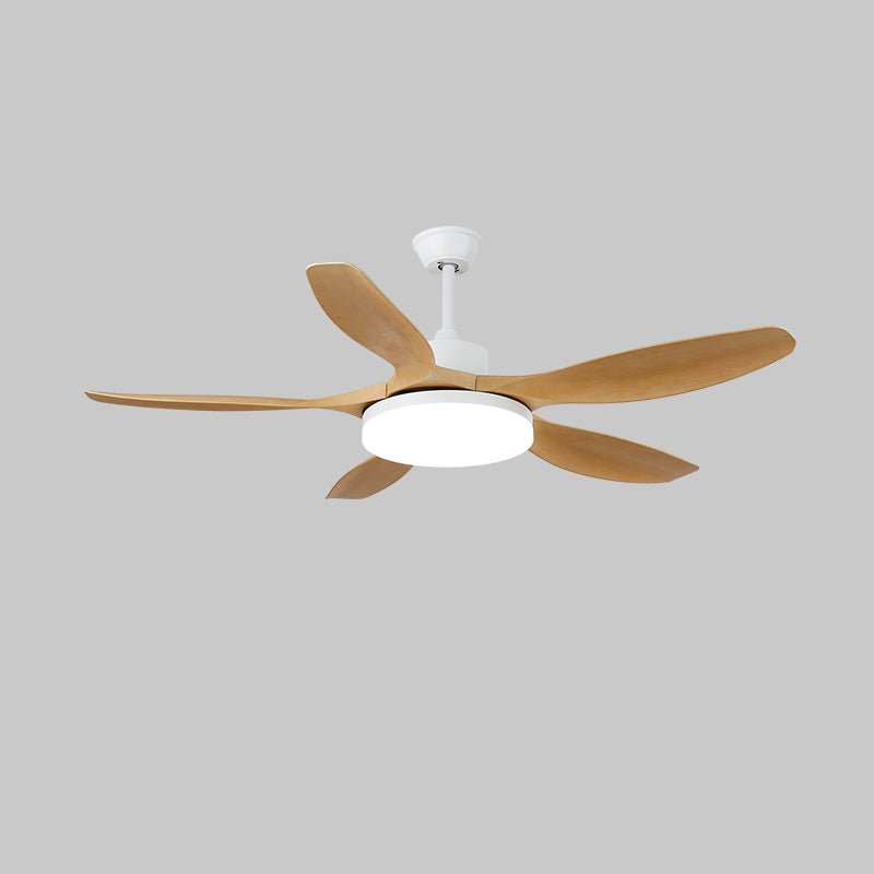 5-Blade Wooden Ceiling Fan Light with Downrod Mount