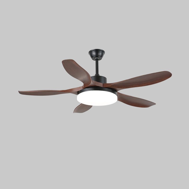 5-Blade Wooden Ceiling Fan Light with Downrod Mount