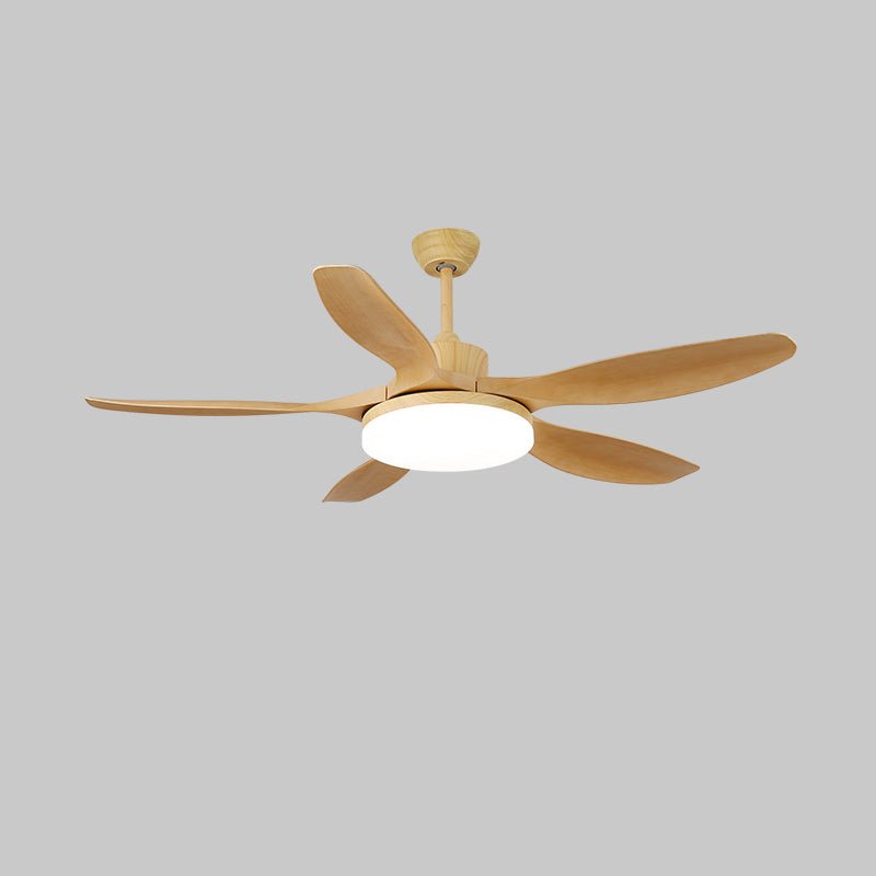 5-Blade Wooden Ceiling Fan Light with Downrod Mount