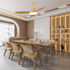 5-Blade Wooden Ceiling Fan Light with Downrod Mount