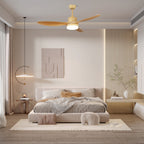 5-Blade Wooden Ceiling Fan Light with Downrod Mount