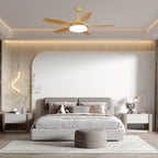 5-Blade Wooden Ceiling Fan Light with Downrod Mount