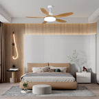 5-Blade Wooden Ceiling Fan Light with Downrod Mount
