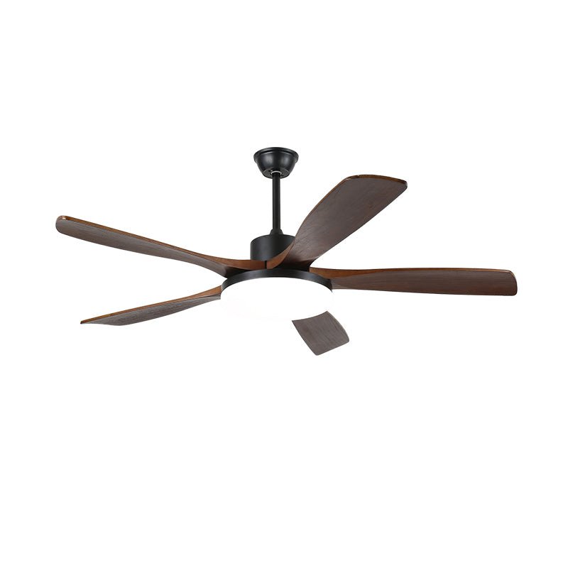 5-Blade Wooden Ceiling Fan Light with Downrod Mount