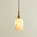 Modern Marble Pendant Light With Warm LED Glow Options in White — Harbor Light Co.
