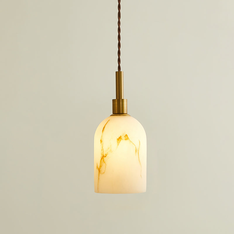 Modern Marble Pendant Light With Warm LED Glow Options in White — Harbor Light Co.