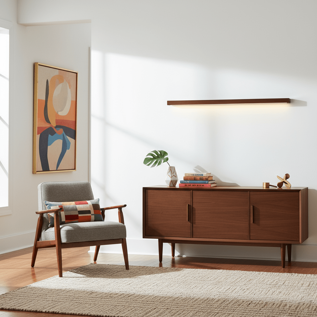 Linear Wood Wall Sconce with Slim Light