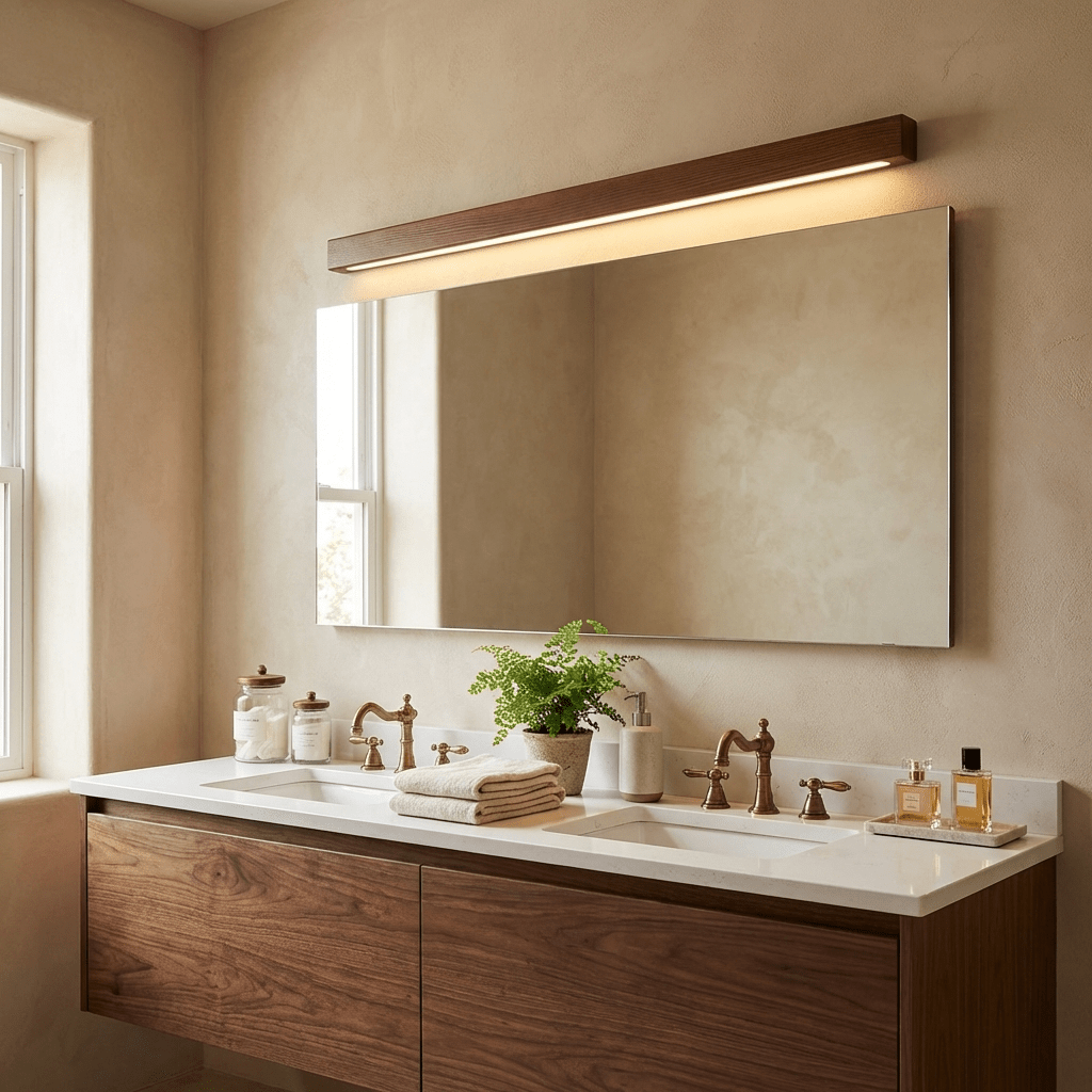 Linear Wood Wall Sconce with Slim Light