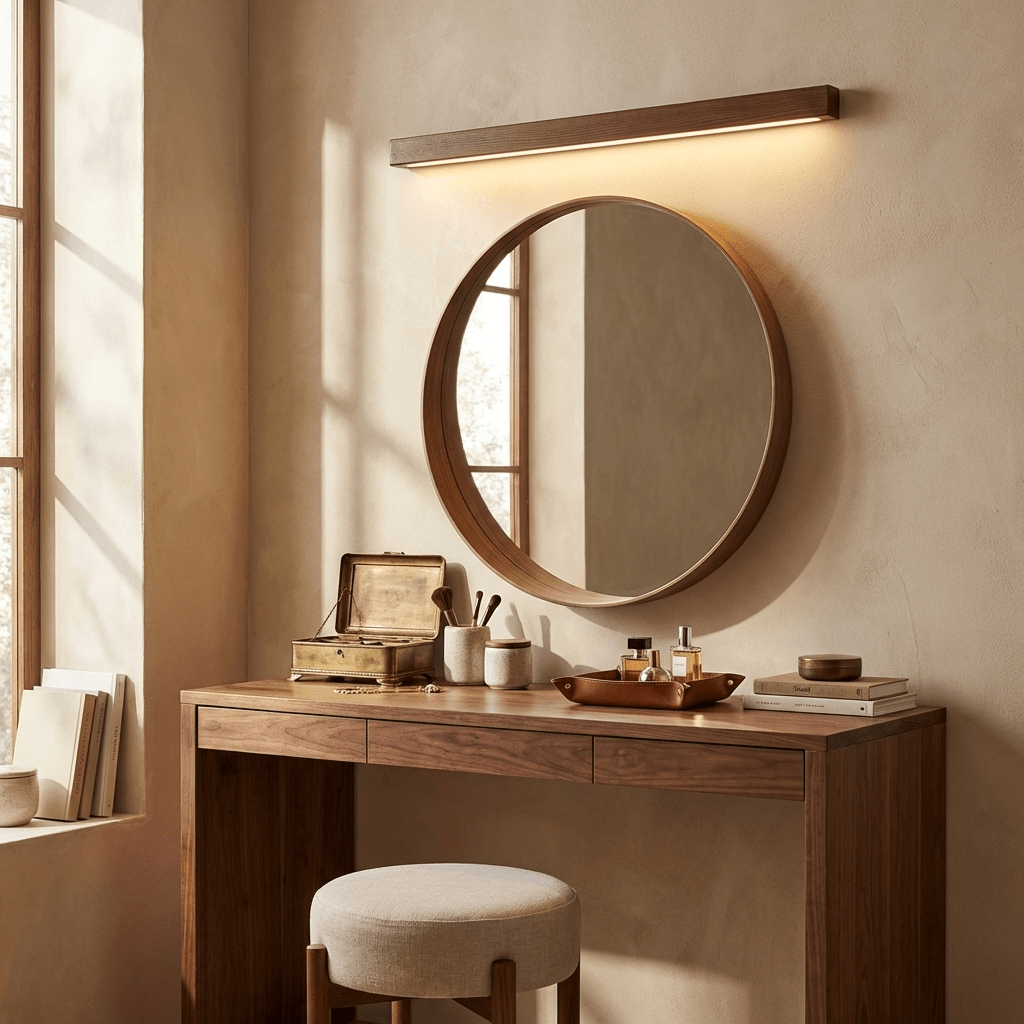 Linear Wood Wall Sconce with Slim Light