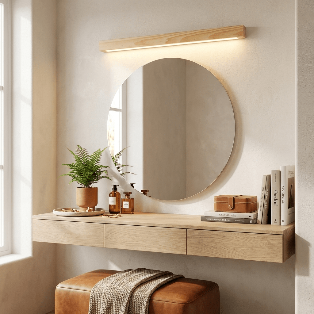 Linear Wood Wall Sconce with Slim Light