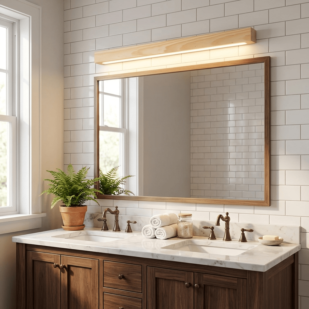 Linear Wood Wall Sconce with Slim Light