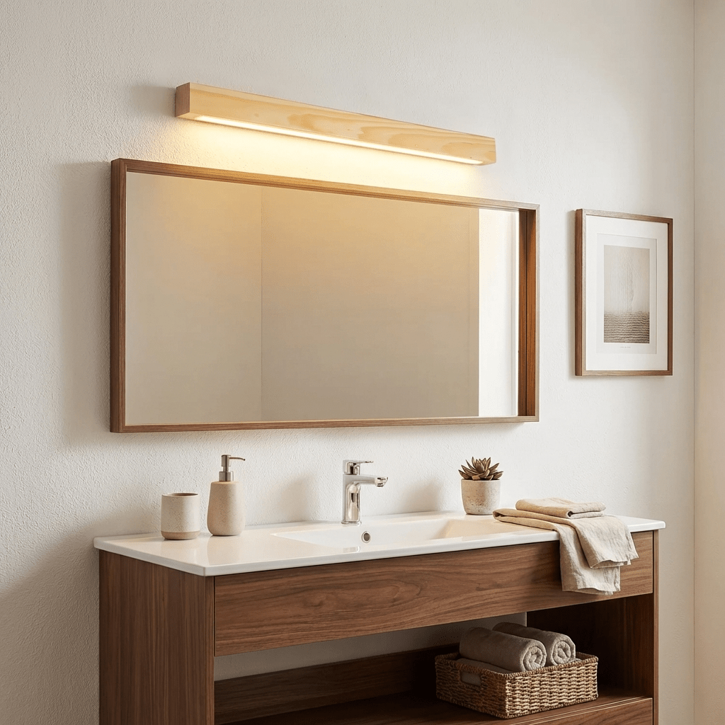 Linear Wood Wall Sconce with Slim Light