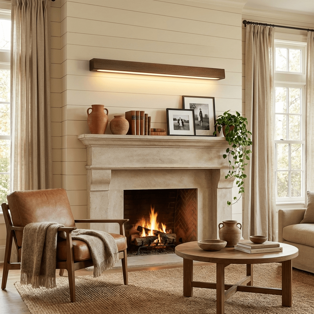 Linear Wood Wall Sconce with Slim Light