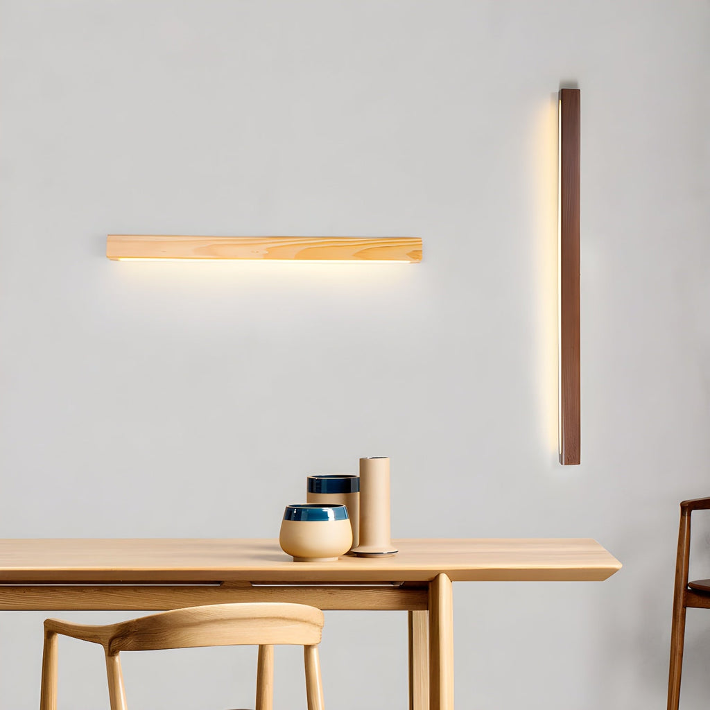 Linear Wood Wall Sconce with Slim Light