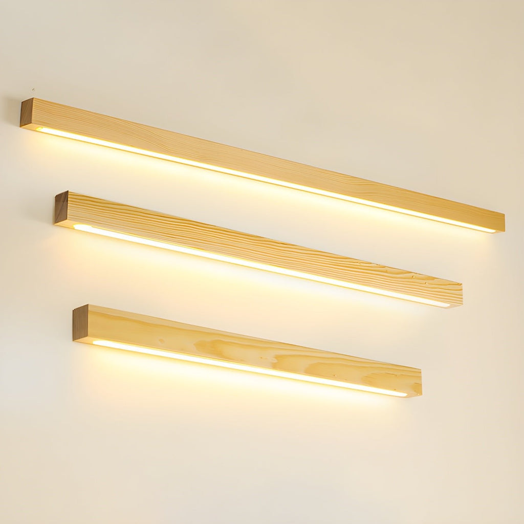 Linear Wood Wall Sconce with Slim Light