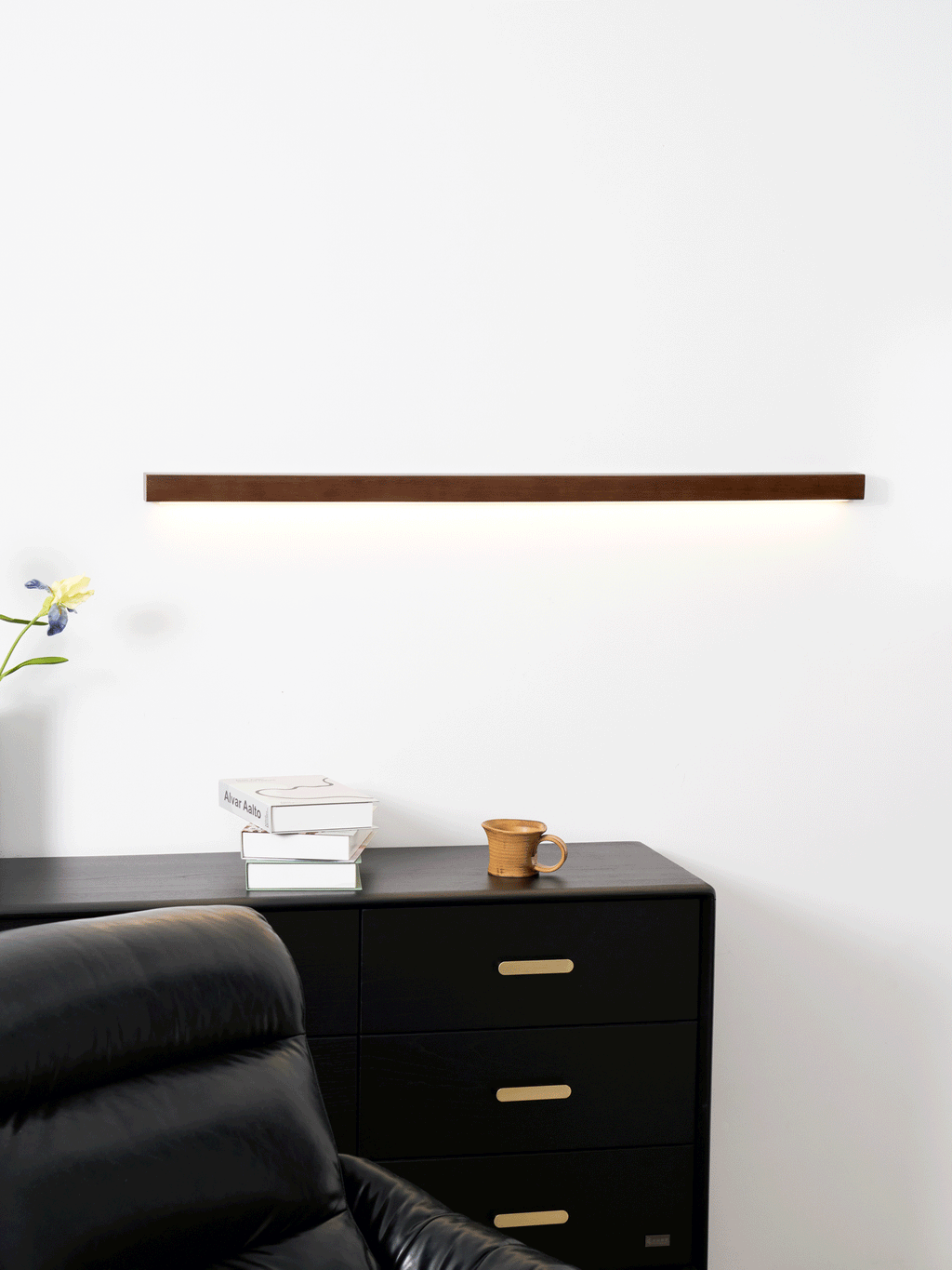 Linear Wood Wall Sconce with Slim Light