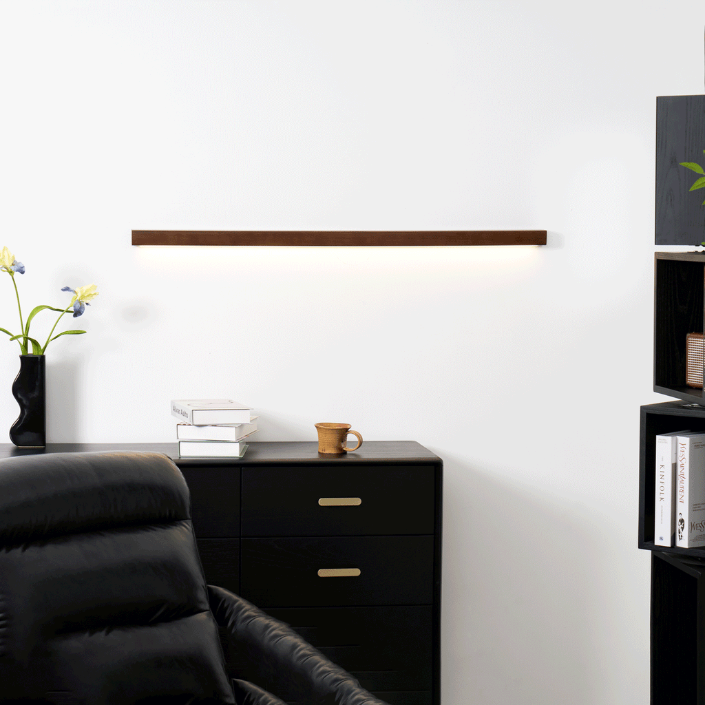 Linear Wood Wall Sconce with Slim Light